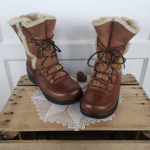 **SOLd*thankyou🌹Dansko Shearling Fur Lace-up Eskimo Mukluk Clog Boots•EU39 8.5 - Picture 4 of 13